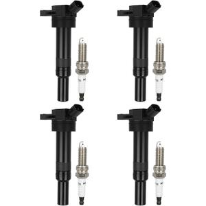 ECCPP UF651 4 ignition coils with 4 iridium Spark Plugs for Hyundai for Kia Elantra Tucson Forte Soul 2011 2012 2013 2014 2015 2016 2017 2018 2019 1.8L 2.0L L4 UF651 C1804