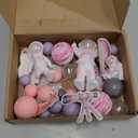 27 PCS Pink Space Cake Toppers Astronaut Figurines Outer Space Astronaut Planet and Rocket DIY Cake Topper for Birthday Party Baby Shower Supplies