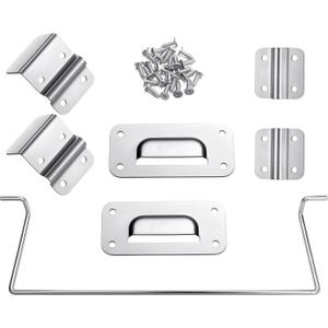 1 Set Table Hinge Bracket Kit Removable Metal Table Bracket Multi-use Hardware Accessory RV Dinette Table RV Table Base Mount Lifetime Table Parts for Room Picnic Table Installation Use