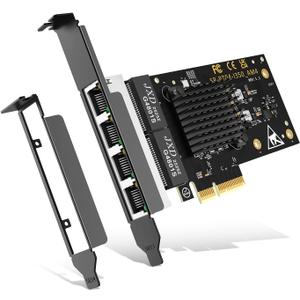 4 Port Gigabit Base-T Network Card, Intel I350 Controller, NICGIGA 4 Port 1G PCIe Ethernet Adapter, 4 x 1Gbe RJ45 Port NIC Card, Windows10/11/Windows Server/Linux