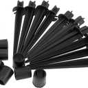 RTNLIT Metal Solar Light Stakes Replacement, Outdoor Ground Spikes for Garden Landscape Yard Pathway Patio Lamp Pole, 0.75 x 5.3 inch (Pack of 10, Black)