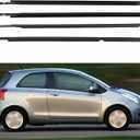 JDMON 4PC Door Window Moulding Weatherstrip Compatible with Toyota Yaris 2005-2011, Vitz 2005-2010, Outer Weather Stripping Trim Seal Replacement for 68160-52110, 68210-52110, 68180-52100, 68230-52100