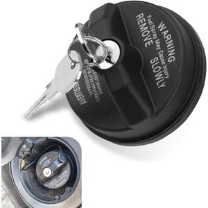 Locking Gas Cap, Fuel Tank Cap with Key, Replaces OEM 05278655AB 5278655A, Compatible with Dodge Chrysler Ram 1500 2500 3500 Journey Caravan Dakota Durango Chrysler 200 300 (Black)