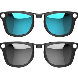 2Pcs Polarized Clip for Ray-Ban Meta Wayfarer Smart Glasses, Discoloration Clips for Ray-Ban Meta Wayfarer Standard RW4006 (Size M 50-22) Protect Your Eyes, Cool and Fashion (Silver, Blue)