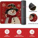 Artoid Mode Snowman Let It Snow Snowflake Christmas Kitchen Mats Set of 2, Winter Home Decor Low-Profile Kitchen Rugs for Floor - 24"x35"+24"x59"+24"x72" (Red)