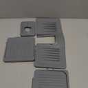 Abulun Spliced Sink Splash Guard-Silicone draining mat for Kitchen Sink-Faucet Drain pad with 2 Sponge Holder and Dish soap Tray-Rubber Handle drip Catcher Protector Accessories Behind Faucet