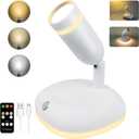 LEASTYLE 3CCT Rechargeable Spotlight with Dual lighting Wall Art Spotlight Featuring Led Spot Lights , Touch and Remote Controlled, Brightness Dimmable and Timer Lights for Plants Indoor (White)