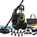 McCulloch Canister Steam Cleaner MC1375, 90 Minute Runtime, 20 Accessories: Jet Nozzle, Brushes, & More - Built for Home, Tile, Grout, Carpet, Furniture, & Personal Car Detailing