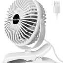HONYIN 720° Rotation Small Desk & Clip on Fan with Sturdy Clamp, 3 Speeds, Quiet Little Personal Cooling Fan by USB Plug In, for Bedroom Office Desktop Treadmill