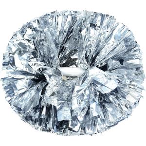 Lovecheer 2PCS/6PCS Metallic Pom Poms Cheerleading with Baton Handle Cheer Pompoms for Kids Adults Team Sports Spirit Party Cheering (Silver)