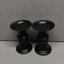 Black Pillar Candle Holders Set of 2 Vintage Candle Holder for Table Centerpiece & Fireplace Decor, Decorative Antique Candle Stand for Dining & Living Room Decoration
