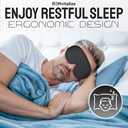 Sleep Eye Mask, Zero Pressure Sleeping Eye Mask, Light Blocking 3D Contoured Sleep Mask for Side, Back Sleepers, Memory Foam Sleep Mask for Men Women, Eye Cover for Sleeping, Black