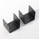20 PCS U-Shaped Metal Brackets, Black Half Post Base 2x2 2x4 2x6 Post Anchor Connector for Joist Hanger Brackets Support, Inner Size 1.97", Thickness 0.08" (14 Gauge)