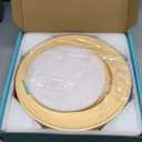 MAONAME 13" Gold Charger Plates Set of 12, Round Charger for Dinner Plates, Plate Chargers with Beaded Rim, Plastic Table Chargers for Wedding, Party