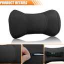 Car Headrest Pillow for Driving - Memory Foam Soft Automotive Neck Support Pillow Cushion with Adjustable Strap - Comfortable Car Seat Headrest Pillow for Neck Pain Pressure Relief (Black)