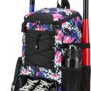 Softball Bag, Baseball Equipment Backpack for Youth Girls Adult, Lightweight With Shoe Compartment, Fence Hook for TBall, Bat, Helmet (PinkCamouflage)