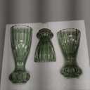 Lysenn Glass Candle Stick Holder Set of 3  Premium Taper Candle Holders for Romantic Ambiance - Candle Sticks Holder Decor for Special Occasions - Green