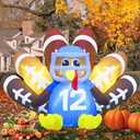 Gardwin 8FT Long Thanksgiving Inflatables Turkey Decorations, Blow up Turkey Inflatable with Built-in Led Lights, Football Inflatable Turkey Outdoor for Outdoor Garden Lawn Decor