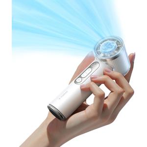 TORRAS COOLiFY iva Handheld Fan with Ice Cooler, 0-100 Adjustable Speed, Super Mini Powerful Portable Fan 5000mAh Rechargeable, Hand Fans for Travel Essentials, Outdoor, Gifts for Dad Women, Ivory