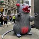 13Ft Inflatable Scabby the Rat Balloon with Blower for Union Protest, Commercial Grade Material： Made from durable 420D Oxford fabric with reinforced stitching for long-lasting outdoor use