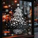 2 Sheet Christmas Window Clings【Double-Sided Pattern】【Easy to Stick】【Waterproof】 Window Stickers for Christmas Decorations，D