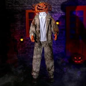 Halloween Animatronics Flying Witch Decorations, 6ft Animated Floating Witch with Sound Activated, Creepy Talking Sound, Mouth Move, Light Up Eyes, Haunted Decor Horror Prop for Outdoor, Yard Lawn