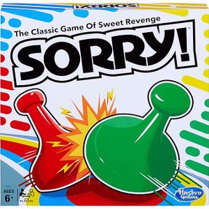 Sorry! Board Game for Kids Ages 6 and Up; Classic Hasbro Board Game; Each Player Gets 4 Pawns; Family Game