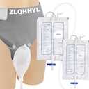 Catheter for Women, Urine Collection System, Reusable Portable Silicone Urinal with 2 Bags (1000ml & 2000ml), 1.2M Tube, and Adjustable Breathable Pants (Women)