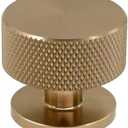 Alzassbg 10 Pack Champagne Bronze Cabinet Knobs, 1.2 Inch Diameter Knurled Round Kitchen Knobs for Cabinets and Drawers AL6023BRG