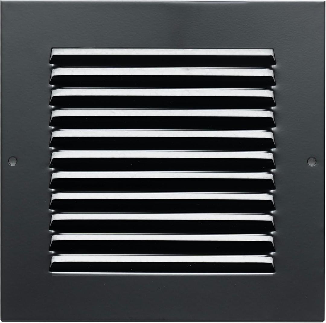 Fits 6x6 Duct Opening | Steel Return Air Grille by Handua | Vent Cover Grill for Sidewall and Ceiling | Black | HVAC Cold Air Intake Grille | Outer Dimensions: 7.75"W X 7.75"