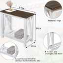 Farmhouse End Table, Rustic Narrow Side Table with Storage Shelf, 24" W x 12" D x 24" H