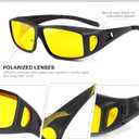 Night-Vision-Driving-Glasses Men Women Over-the-Glasses: Anti Glare Polarized Wrap-Around Night Vision Glasses