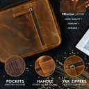 ELIZO Leather Bible Cover for Men Bible Case Women Holder Carrying Organizer Wrap Sleeve Protector Christian Religious Gift Cross Bookmark Large Antique Brown