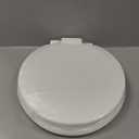 Elongated Toilet Seat Angol Shiold Quiet-Close Molded Wood Toilet Seat with Non-Slip Adjustable Hinges, Anti-Pinch Bumpers, Easy Install & CleanWhite, Elongated 18.5''