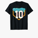 Baseball Drip 10th Birthday 10 Year old Boy Ice Cream T-Shirt, Size L