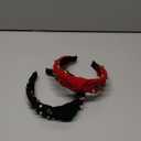 Jaciya Christmas Headbands Velvet Knotted Headband for Women Girls - Red and Green Sparkling Rhinestones Hair Accessories