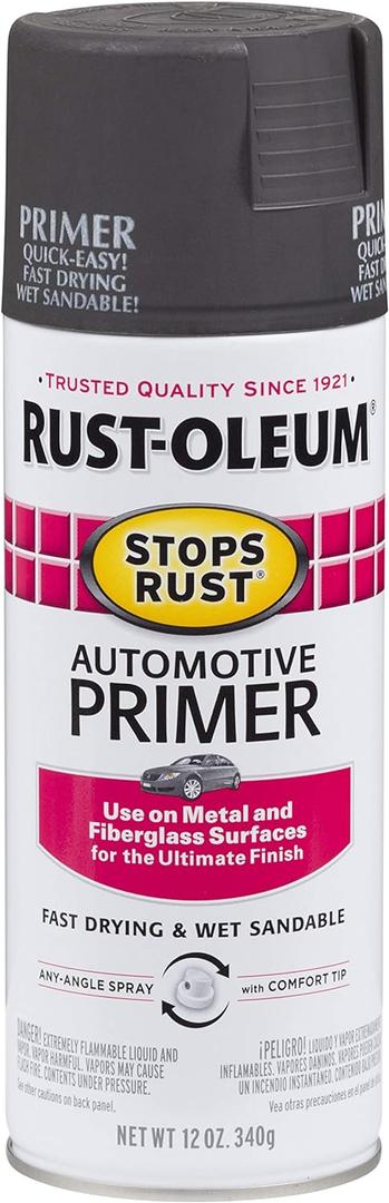 Rust-Oleum 2089830 Stops Rust Automotive Primer Spray, 12 oz, Flat Dark Gray