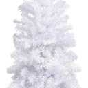 Magshion White Artificial Pencil Christmas Tree 4.5ft Unlit Slim Skinny Xmas Tree with Metal Stand Base and Hinged PVC Branch Tips for Home Office Indoor Outdoor Decoration Holiday Party Decor