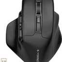 E-YOOSO Large Wireless Mouse for Big Hands, X-31 Cordless Ergo Computer Mouse, 6 Buttons, 5-Level 4800 DPI, 18 Months Battery Life, for Laptop, PC, Chromebook (Black)