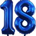 GOER Number 18 Balloons for 18th Birthday Sweet 18 Party Decorations,42 Inch Jumbo Foil Helium 81 Balloons for 81st Birthday Party Decoration (Blue)