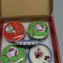 Christmas Scented Candles Gift Set, Holiday Aromatherapy Candles, 4 Decorative Jars in Green, Blue, White with Festive Box, Perfect for Home, Christmas, Thanksgiving (Christmas, 4)