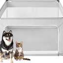 Inches Puppy Playpen for Dogs & Cats Indoor or Outdoor - Dog Play Pen with Door, Dog Fence for Small Pets with Heavy-Duty Oxford & Steel Frame