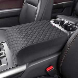 PIMCAR Center Console Cover for 2021-2025 2026 Ford F150 PU Leather Armrest Cushion Protector Interior Accessories (Only fit for Full Bucket Seat)