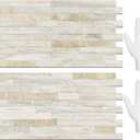 STICKGOO 20 Sheets Peel and Stick Backsplash Tile, Stick on Backsplash for Kitchen and Bathroom, Sunny Beige Look PVC Mixed Metal Gold Self Adhesive Wall Tiles