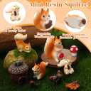 20Pcs Mini Resin Squirrel Figurines Miniature Squirrel Figures Tiny Fall Resin Squirrels Fairy Garden Accessories for Outdoor Landscape Garden Lawn Pot DIY Cake Decor