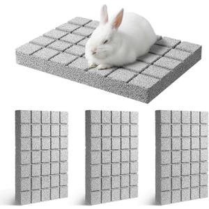 Rabbit Scratching Foot Pads, 4 Pcs Bunny Grinding Claw Pad Natural Small Animal Pet Molars Hamster Scratch Board Chew Toys for Guinea Pig Hedgehog Chinchilla Hamster Cage Accessories