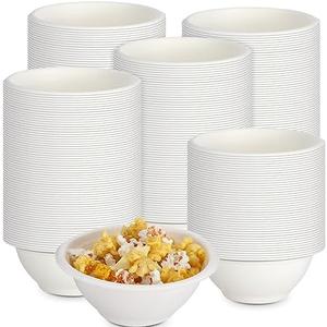 Dandat 500 Pack 9oz Disposable Paper Bowls Food Soup Natural Bagasse Fiber Bowls for Sauce Salad Dessert Hot Cold Soup