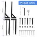2PCS Fence Post Repair Stakes Kit,Heavy Duty Steel Fence Post Anchor Ground Spike,Fence Post Support Stake for Repairing Tilted/Broken Wood Fence Gate Posts Sign Posts or Mailbox Post (Black)