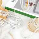 100 PCS White Bead Necklaces, 33" White Mardi Gras Beads, Christmas Beads Necklaces, 4th of July Beads Necklaces, Parade Throws Accessories for Christmas Independence Day New Year Party Favors