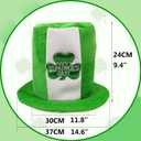 Happy St. Patrick's Day Hat - Green & White with Embroidered Shamrock
